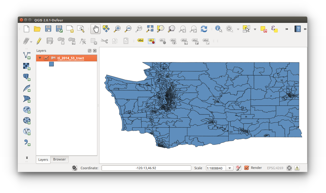 Spatial Data Carpentry: Census Join - Washington Census tracts