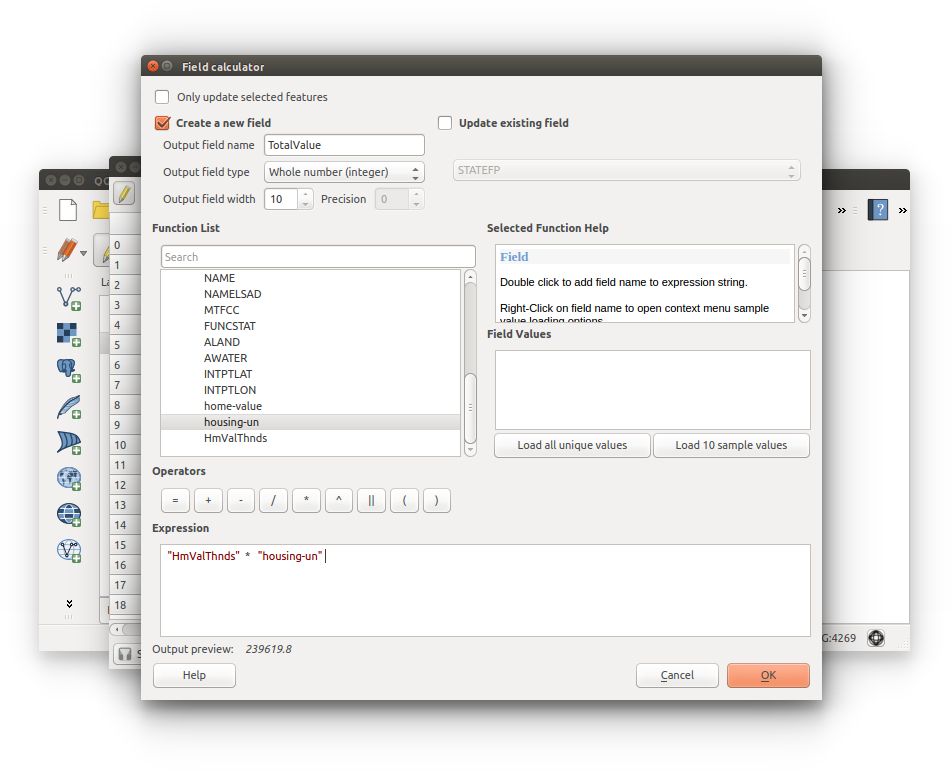 Spatial Data Carpentry: Census Join - field calculator