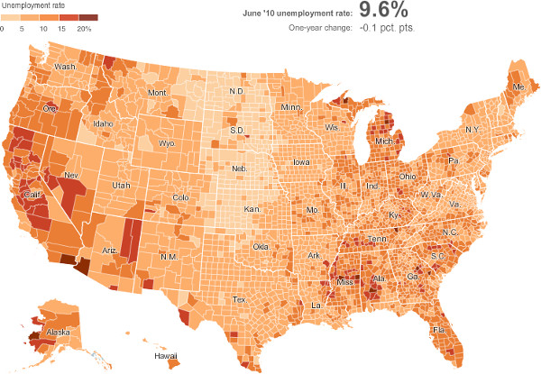 Spatial Data Carpentry: Geography of a Recession choropleth map