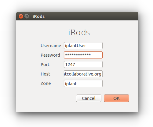 irods-Login