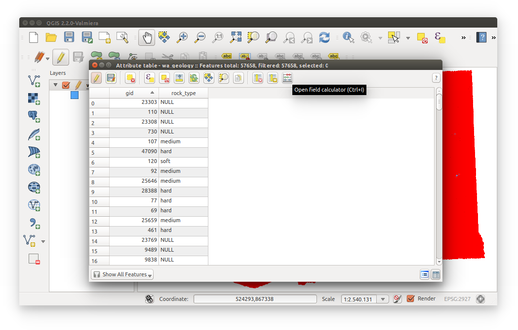 QGIS: Open field calcultor