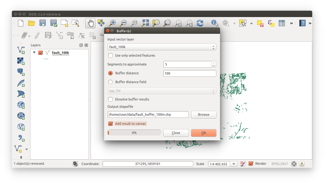 Spatial Data Carpentry: Vector Analysis - buffer analysis