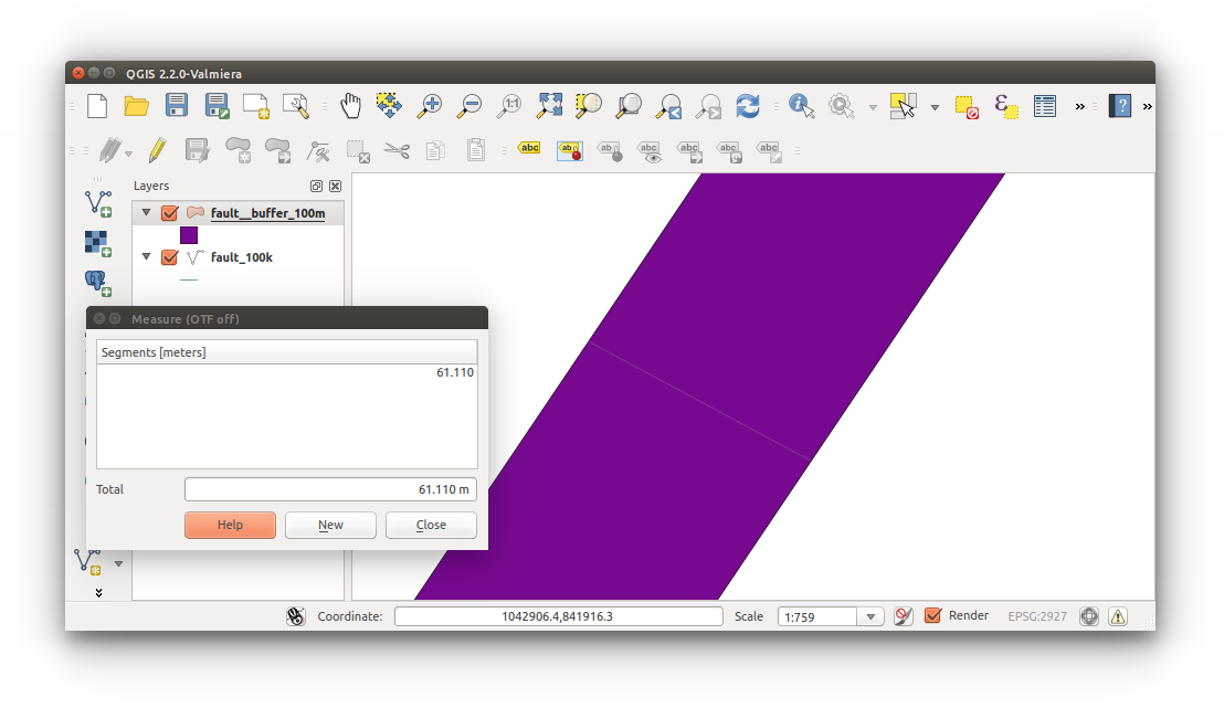 Spatial Data Carpentry: Vector Analysis - measure buffer